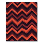 Bold Terracotta Zigzag Geometric Stripe Rug