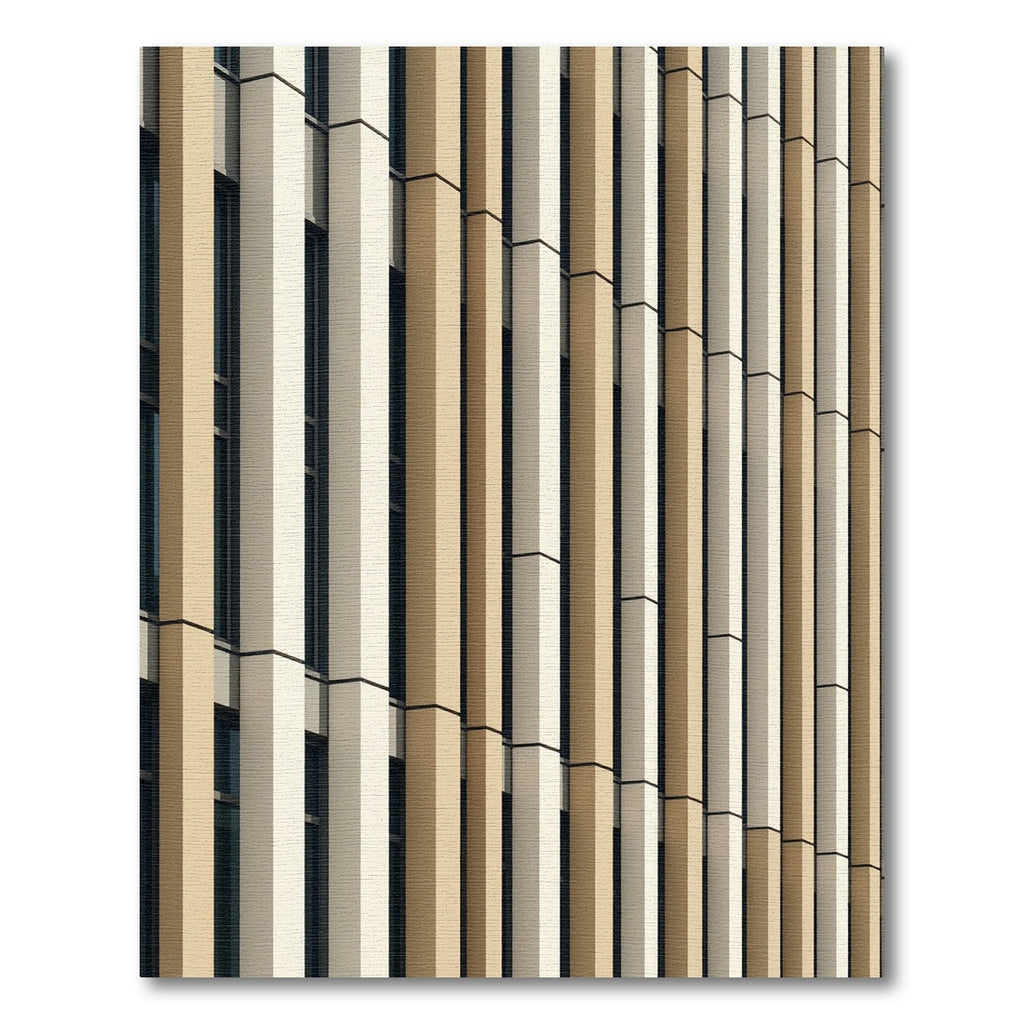 Modern Beige Vertical Plank Rug