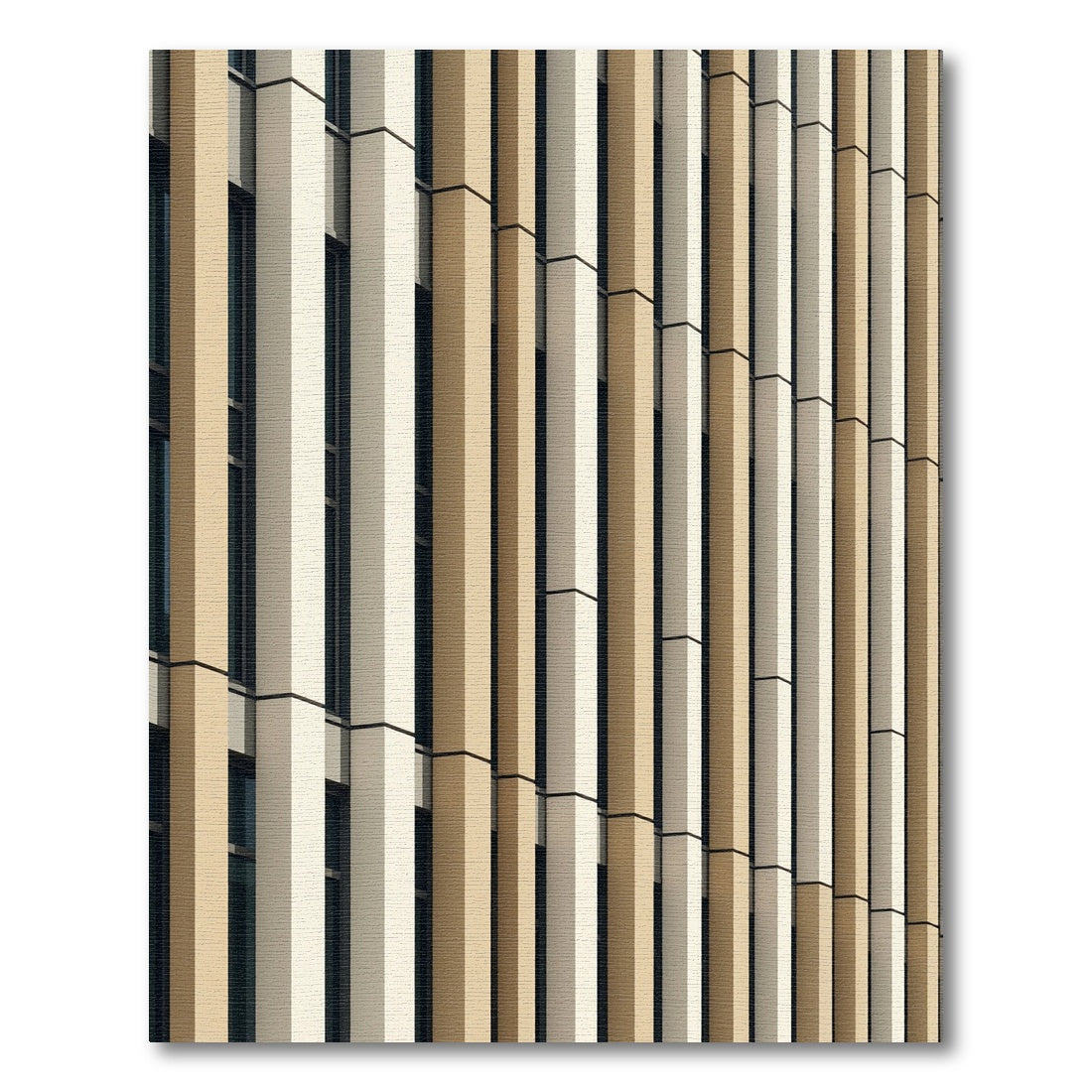 Modern Beige Vertical Plank Rug