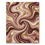Burgundy and Gold Marble Swirl Rug