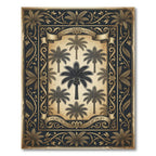 Vintage Gold Tropical Palm Foliage Rug