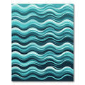 Modern Teal Serene Ocean Waves Rug