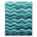 Modern Teal Serene Ocean Waves Rug