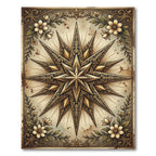 Gilded Celestial Star Floral Art Rug