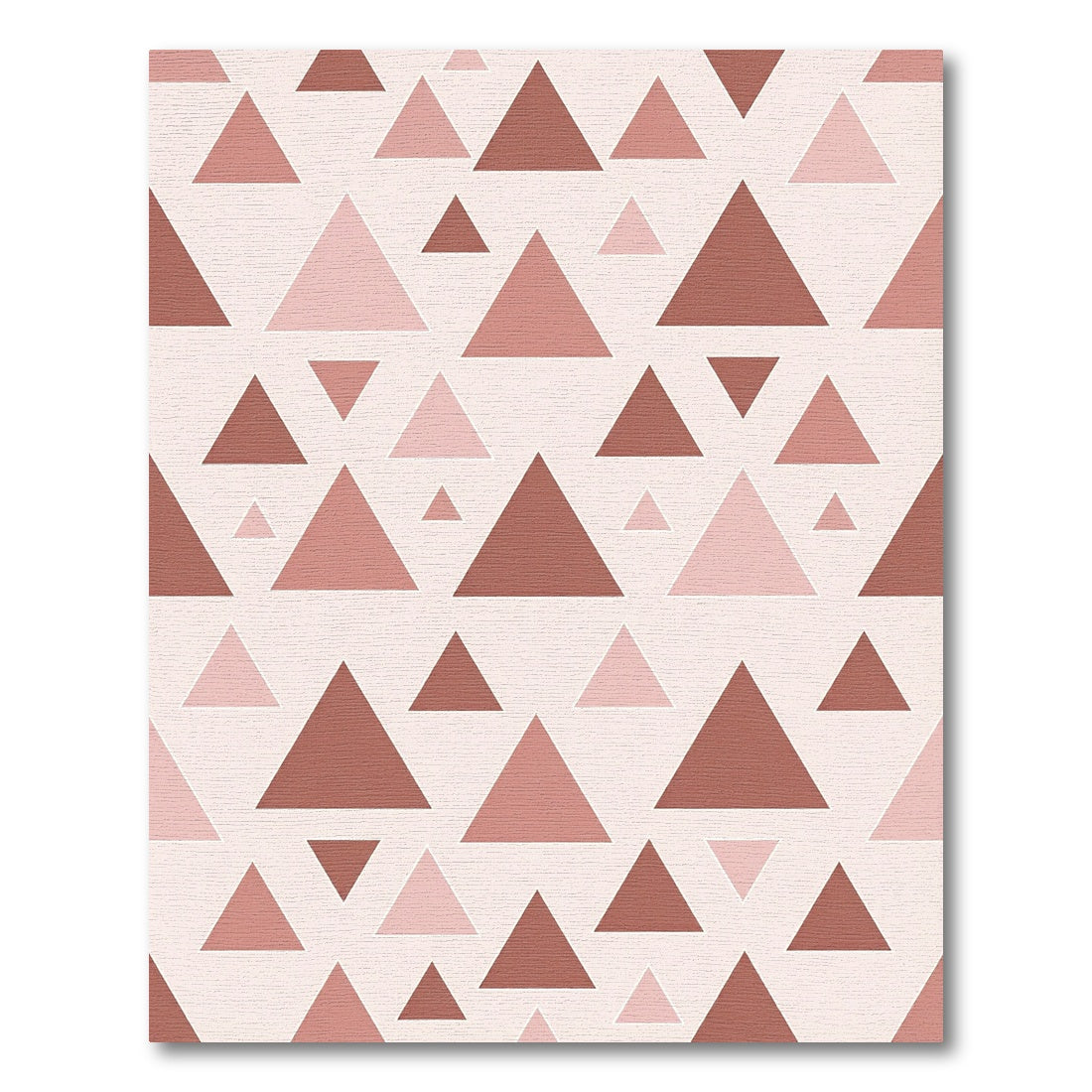 Terracotta Pink Geometric Triangles Rug