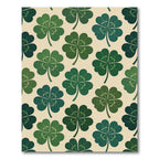 Charming Green Four Leaf Clover Botanical Rug