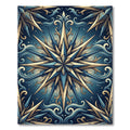 Celestial Blue Gold Starburst Medallion Rug