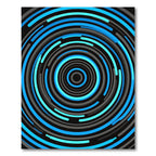 Luminous Blue Concentric Circular Abstract Concentric Rug