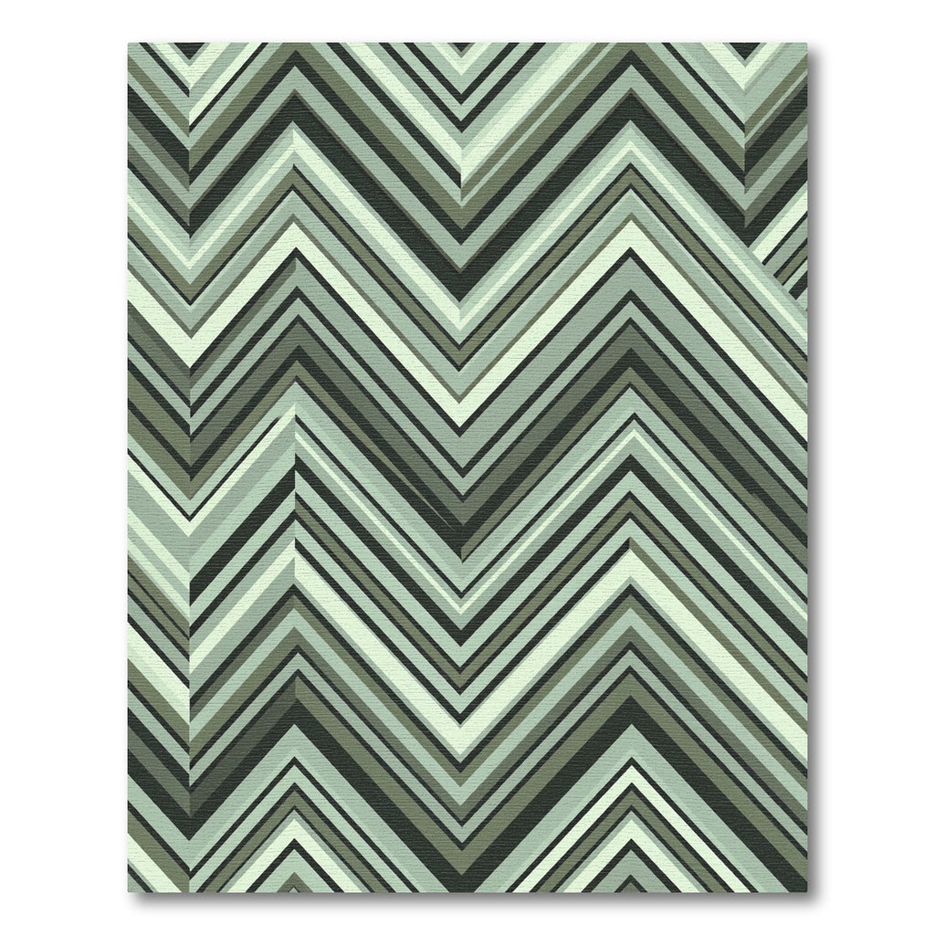 Green Subtle Chevron Stripe Rug