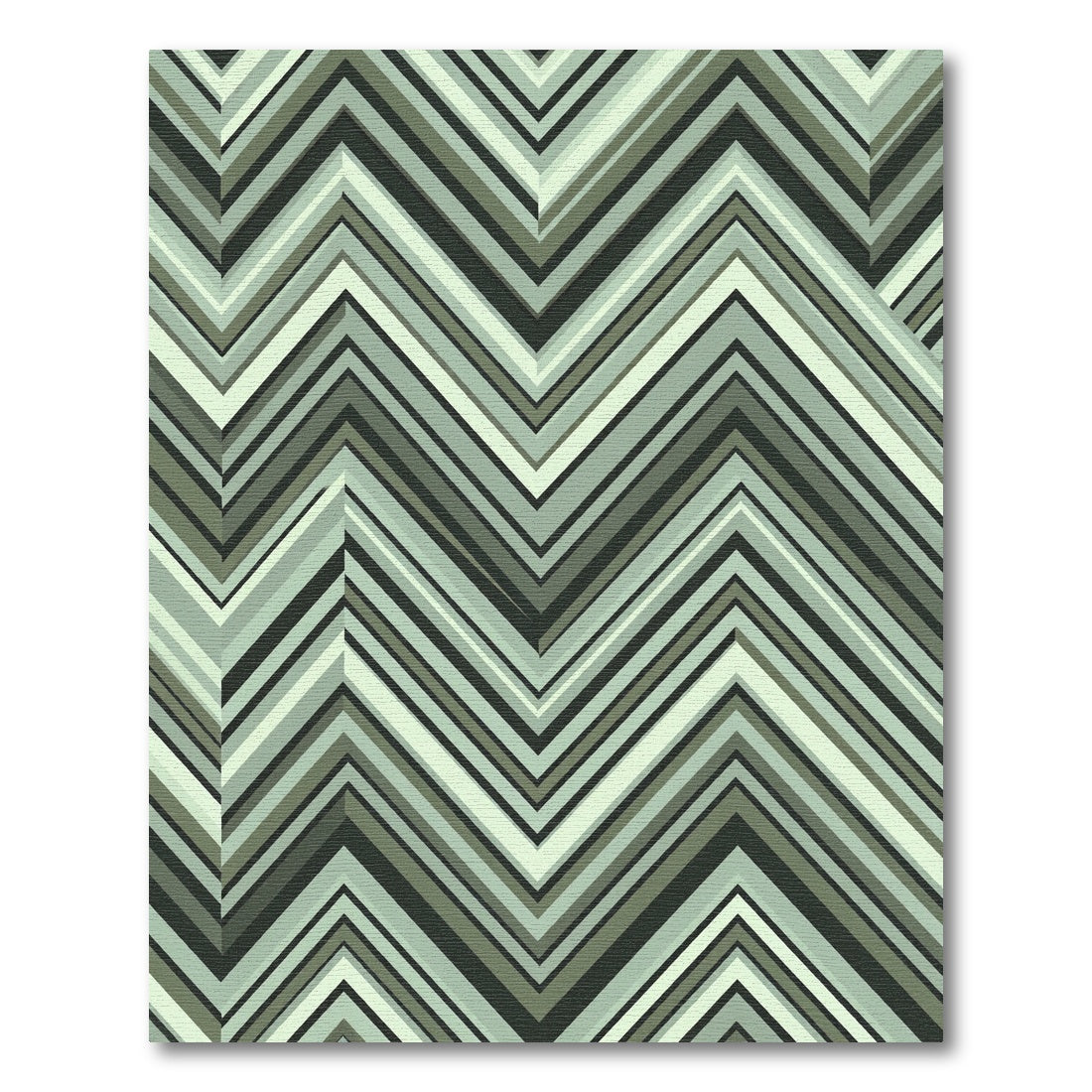 Green Subtle Chevron Stripe Rug