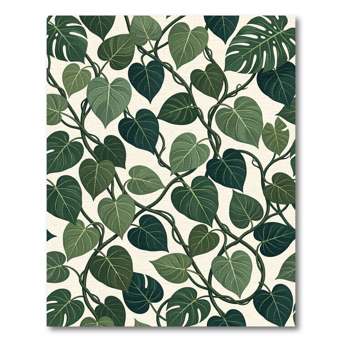 Emerald Heart Leaf Vine Rug