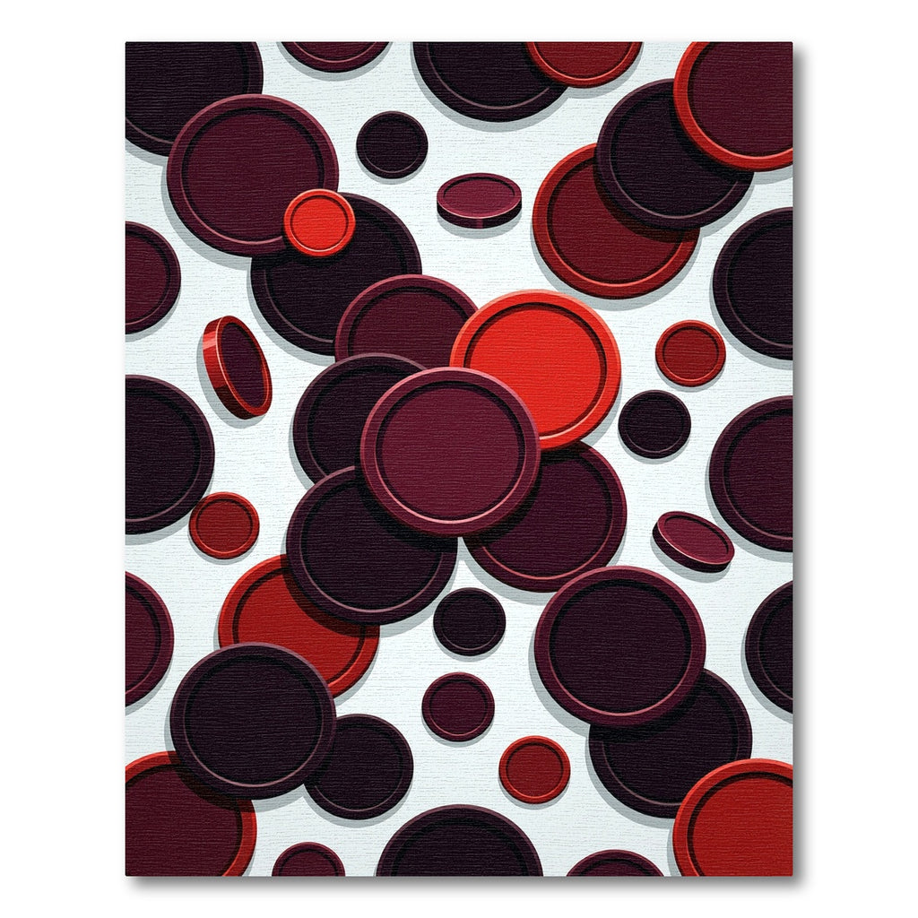 Crimson Red Scattered Circles Rug