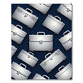 Modern Metallic Silver Briefcase Arrangement Rug