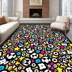 Vibrant Soccer Ball Star Collage Rug
