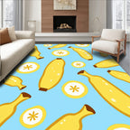 Whimsical Yellow Banana Slice Rug