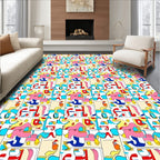 Colorful Abstract Geometric Shapes Rug