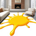 Vibrant Yellow Splatter Splash Rug