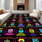 Retro Gaming Loop Icon Palette Rug
