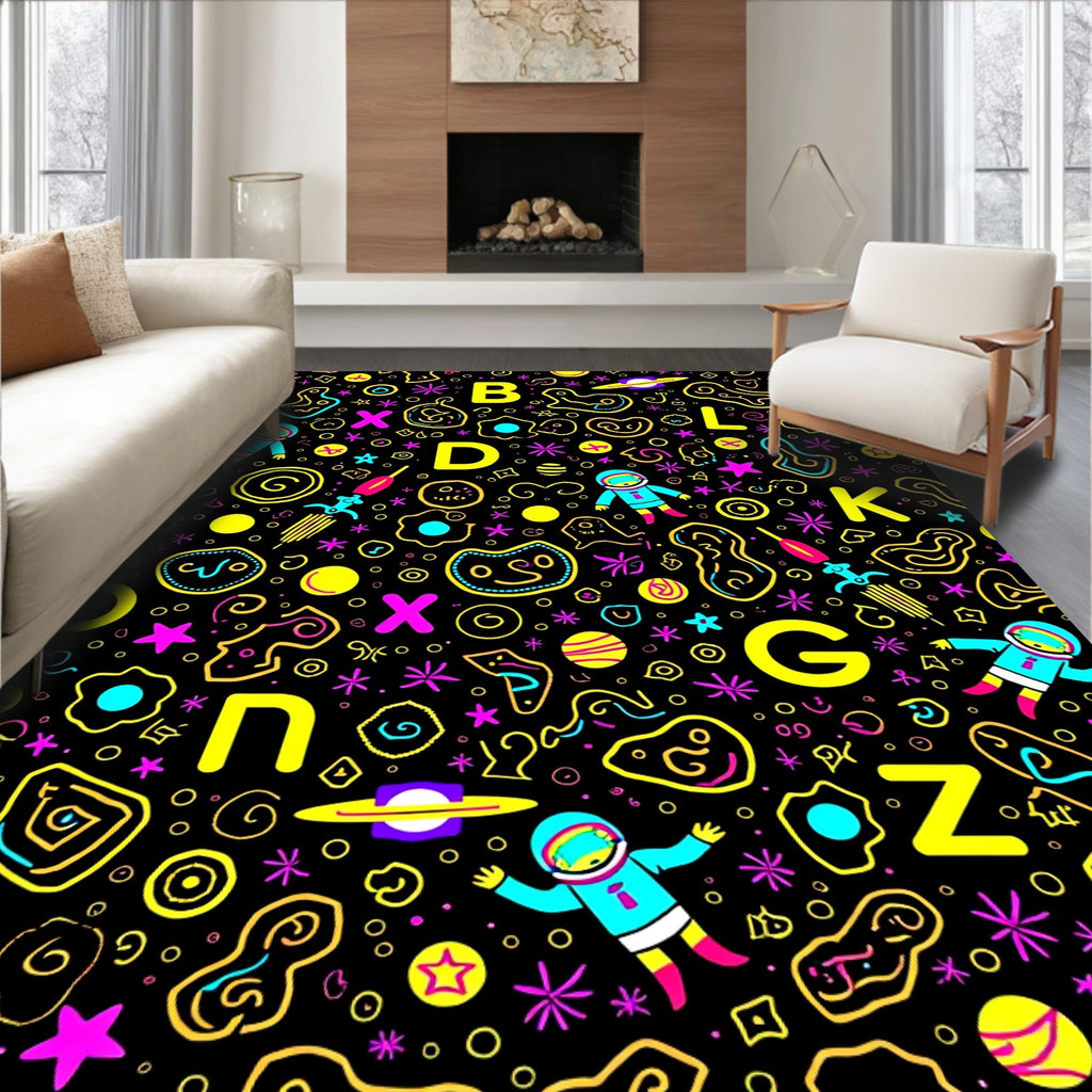 Cosmic Astronaut Alphabet Fun Rug