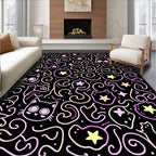 Cute Cat Swirls Starry Night Rug