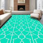 Curacao White Linked Geometric Abstraction Rug