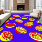 Vibrant Red Citrus Slices Rug