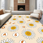 White Daisy Letter Game Arrangement Rug