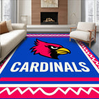 Bold Red Cardinal Emblem Rug
