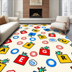 Playful Alphabet Blocks Creatures Rug