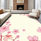 Soft Pink Floral Branches Romance Rug