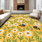 Golden Daisy Bee Garden Rug