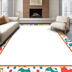Playful Alphabet And Numbers Border Rug