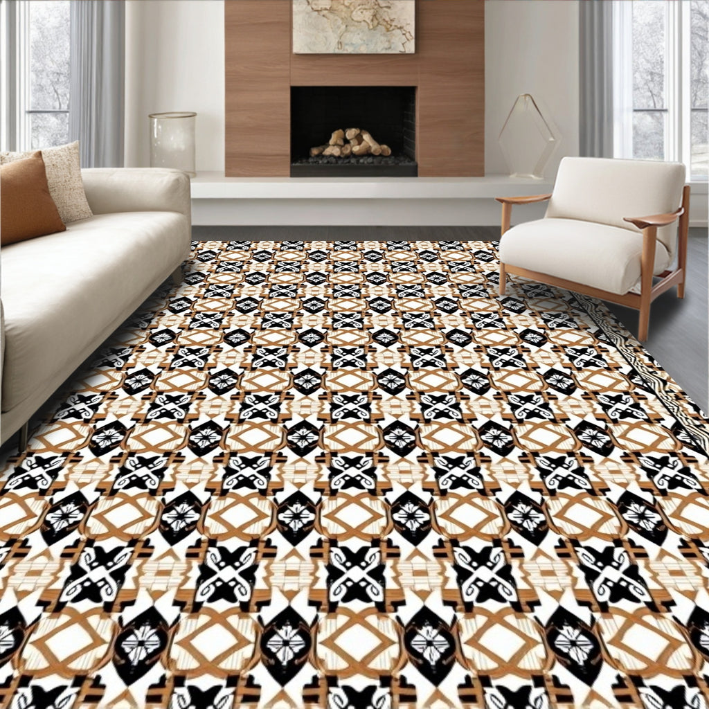 Rustic Geometric Tribal Diamond Rug