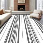 Modern Gray Vertical Stripe Rug
