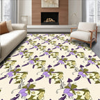 Lavender Purple Botanical Outline Rug