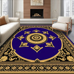 Regal Blue Floral Medallion Rug