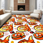Whimsical Orange Character Spot Rug