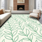 Green Leafy Branches Repeating Pattern Rug