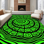 Bold Grinning Faces Spiral Rug