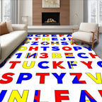 Alphabet Blocks Red Blue Yellow Rug