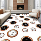 Vintage Clock Face Repeating Pattern Rug