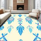 Blue Feather Dreamcatcher Medallion Rug