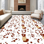 Cute Brown Bear Whimsical Elements Rug