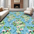 Whimsical Pink Blossom Garden Panorama Rug