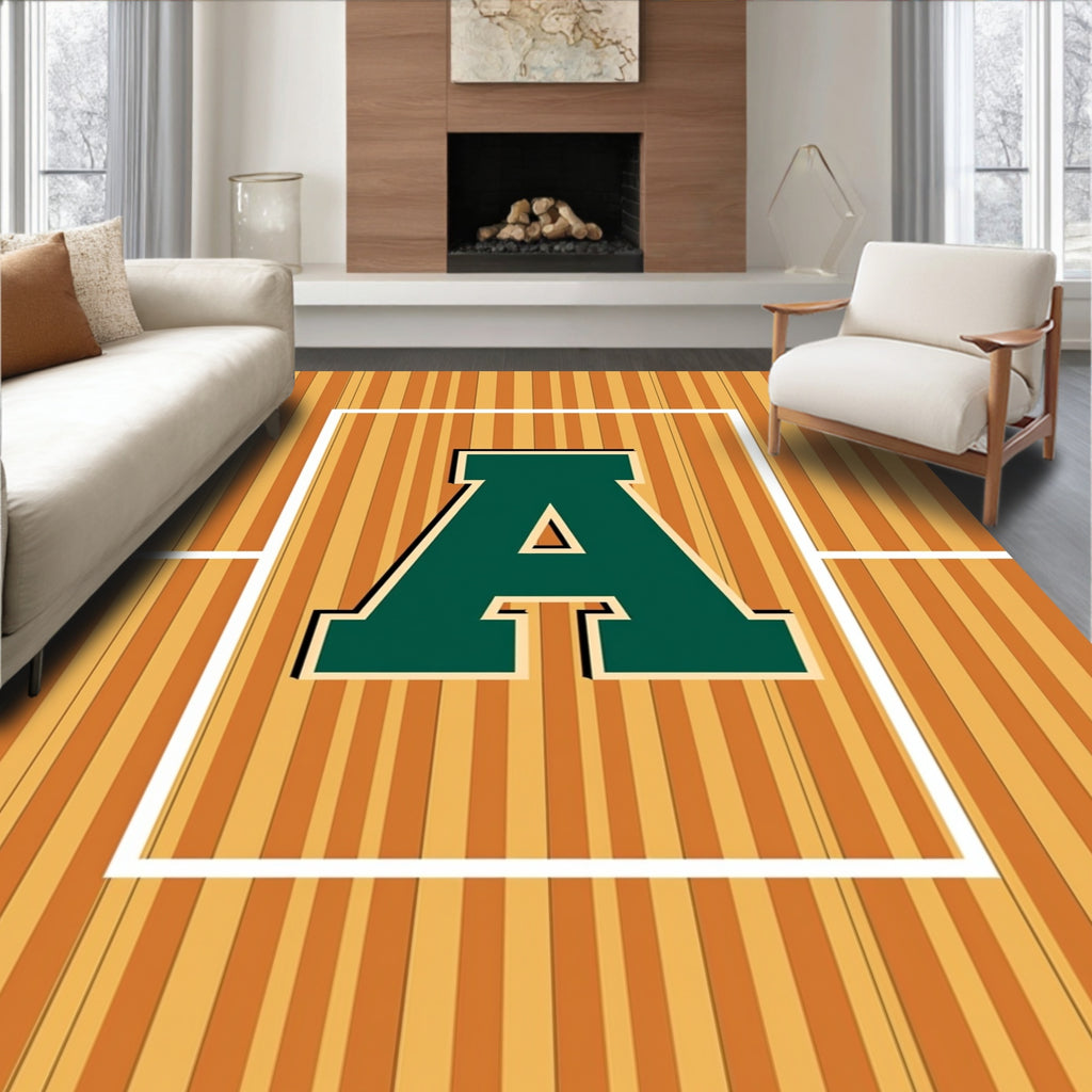 Green Varsity Letter A Stripes Rug