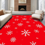 Holiday Red Snowflake Scatter Rug