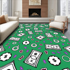 Green Money And Tokens Collage Rug