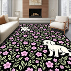 Sweet Puppy Pink Floral Garden Rug
