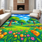 Whimsical Orchard Alphabet Garden Rug