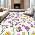 Sweet Purple Floral Garden Bloom Rug